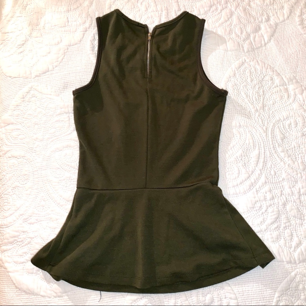 Peplum Olive Green Top - Picture 2 of 2